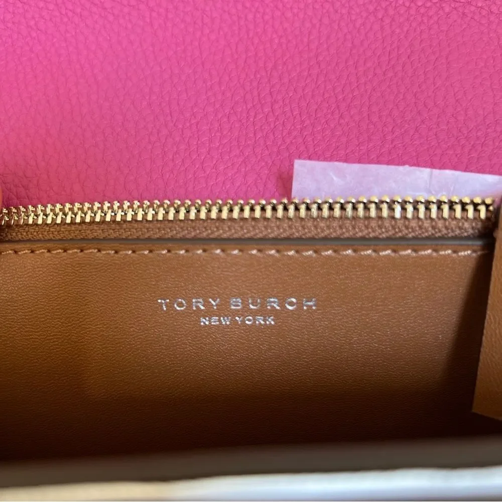 NWT TORY BURCH Small Eleanor Convertible Shoulder Bag In Plumberry Leather Suede
